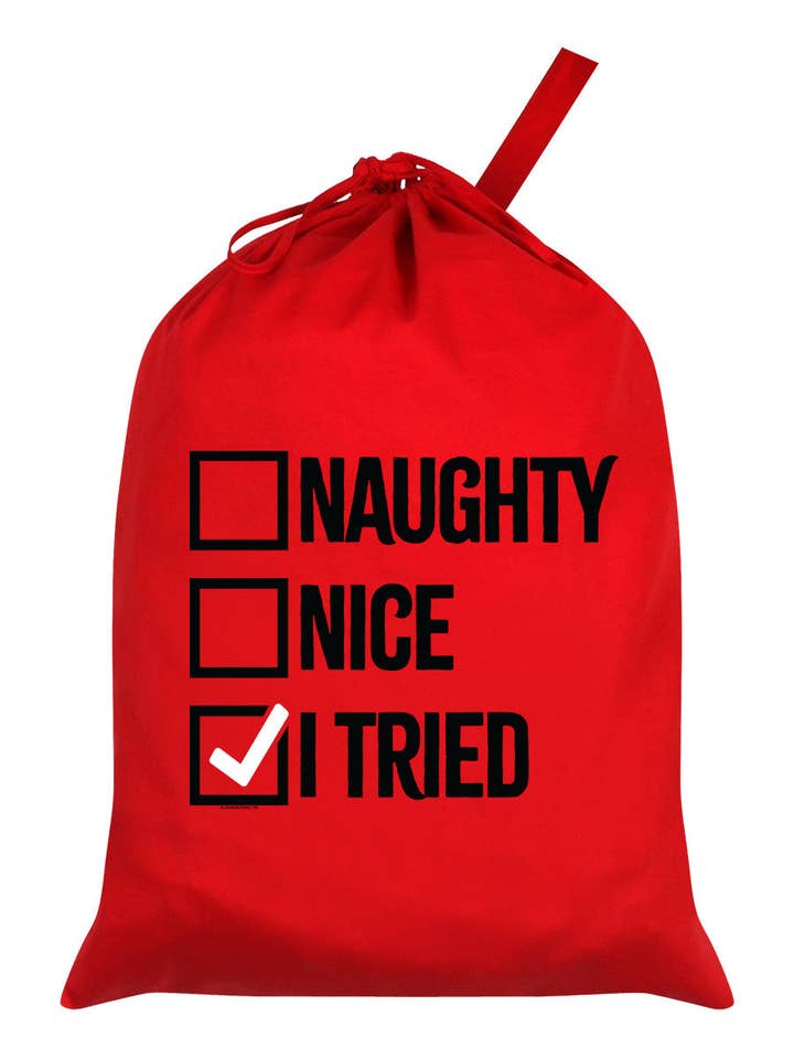 Naughty, nice, j'ai essayé Red Santa Sack pour la vente par Grindstore