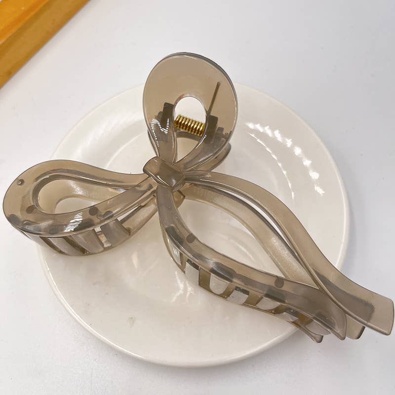 Little Trendy - Wholesale Hair Clip - Women's - Ribbon jelly bow knotted hair clip claw butterfly hairbow7