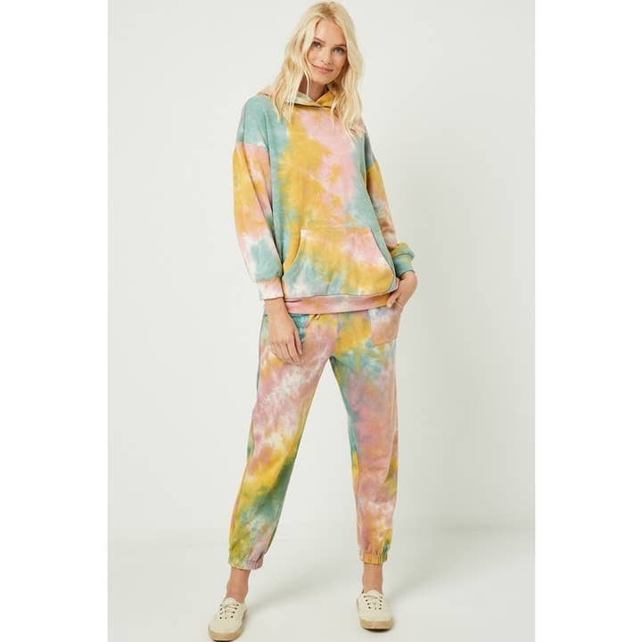 Pink Mix Womens Patch Pocket Tie-Dye Joggers for wholesale on Faire