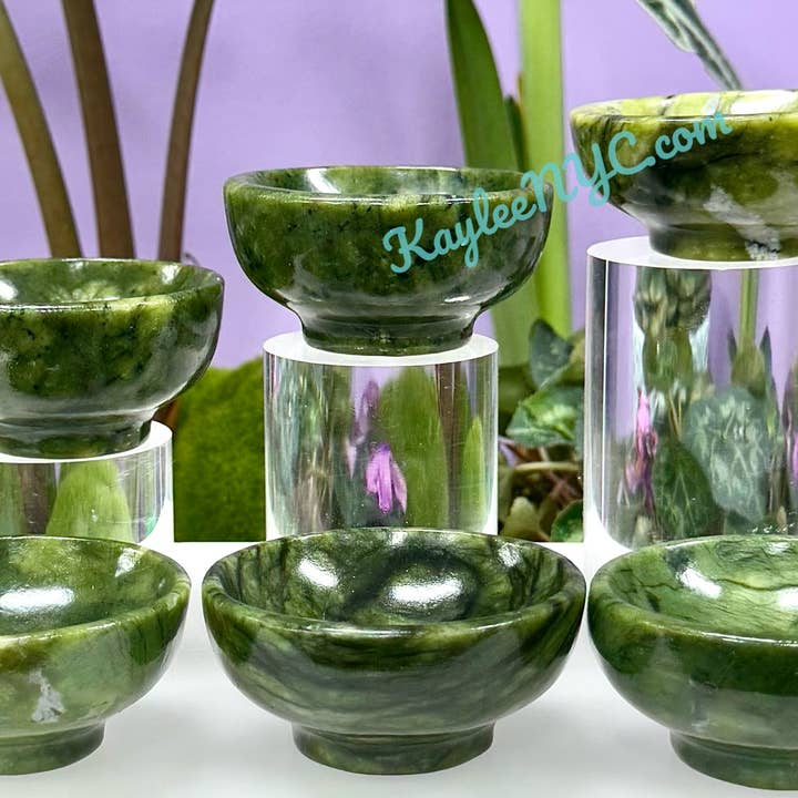 KayleeNYC - Wholesale Spiritual Stone/Crystal - Natural Nephrite Jade Bowls Crystal Healing Energy0
