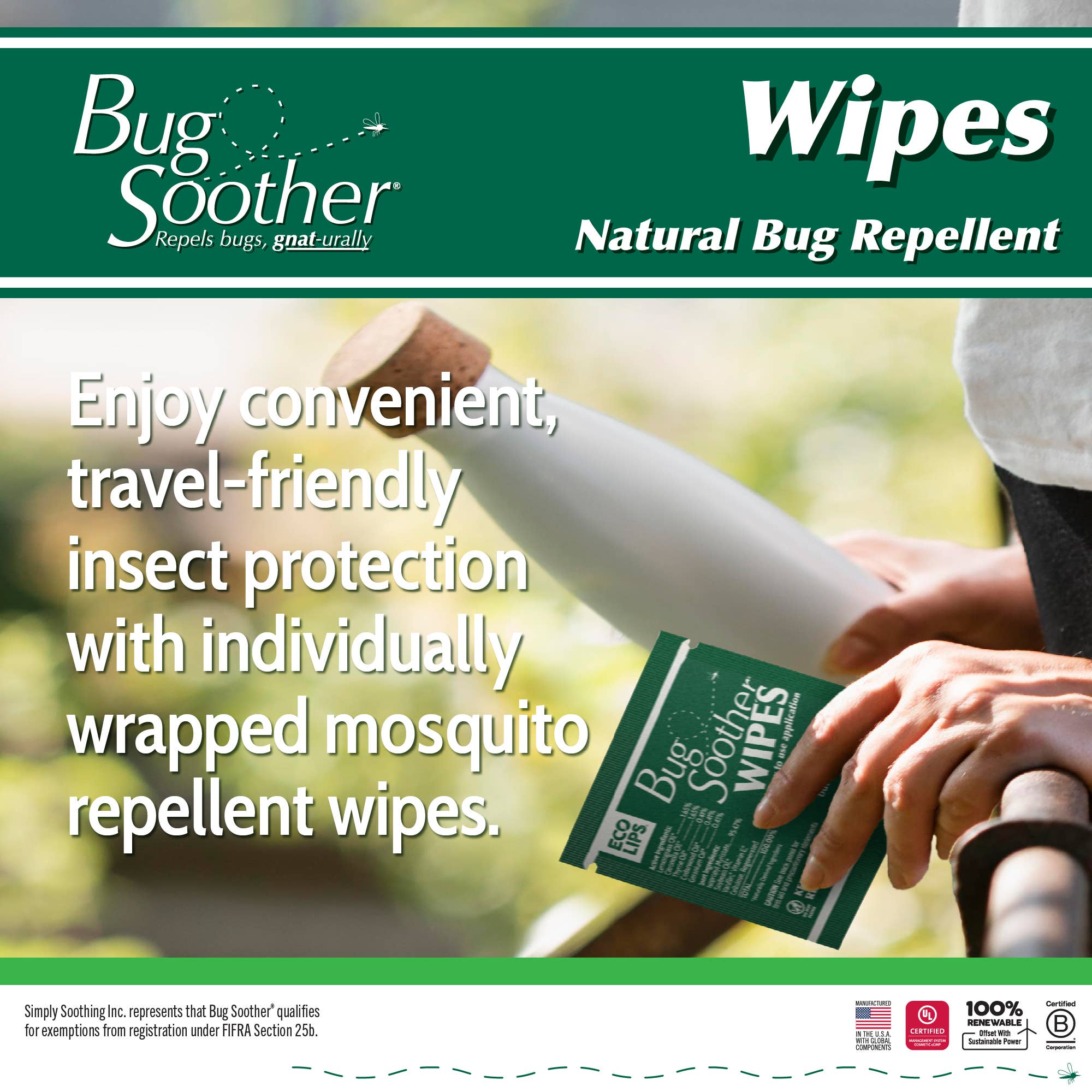 Eco Lips & Bug Soother - Wholesale Insect Repellent - Bug Soother Mosquito Repellent Wipes 15-count3