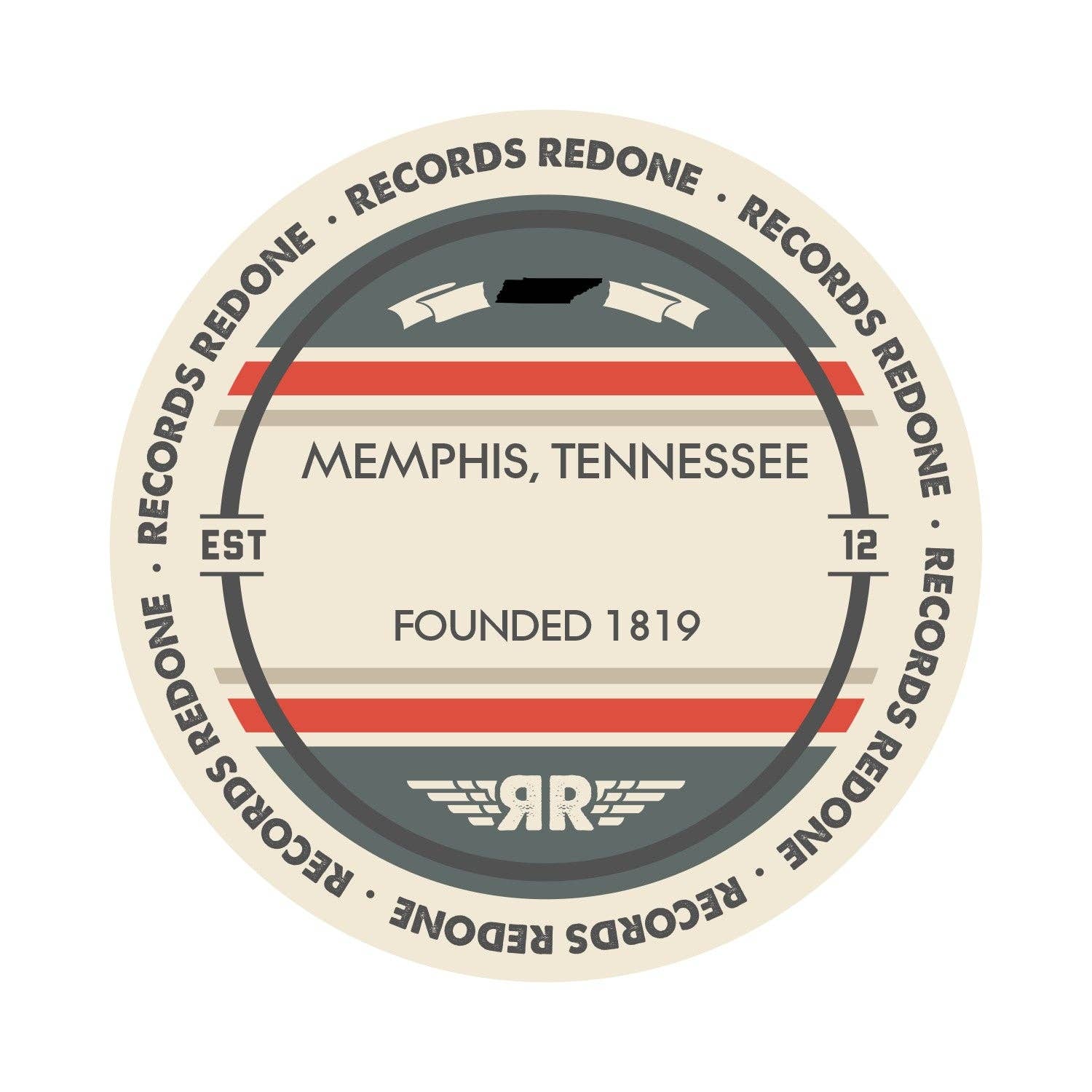 Records Redone - Wholesale Wall Accent - Memphis Skyline Records Redone Label Vinyl Record Art1