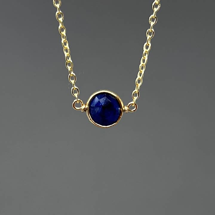 COLLANA O BRACCIALE CON PIETRE CIRCOLARI IN LAPISLAZZULI RIEMPITO IN ORO per la vendita all'ingrosso da parte di Jennifer Shon Jewelry