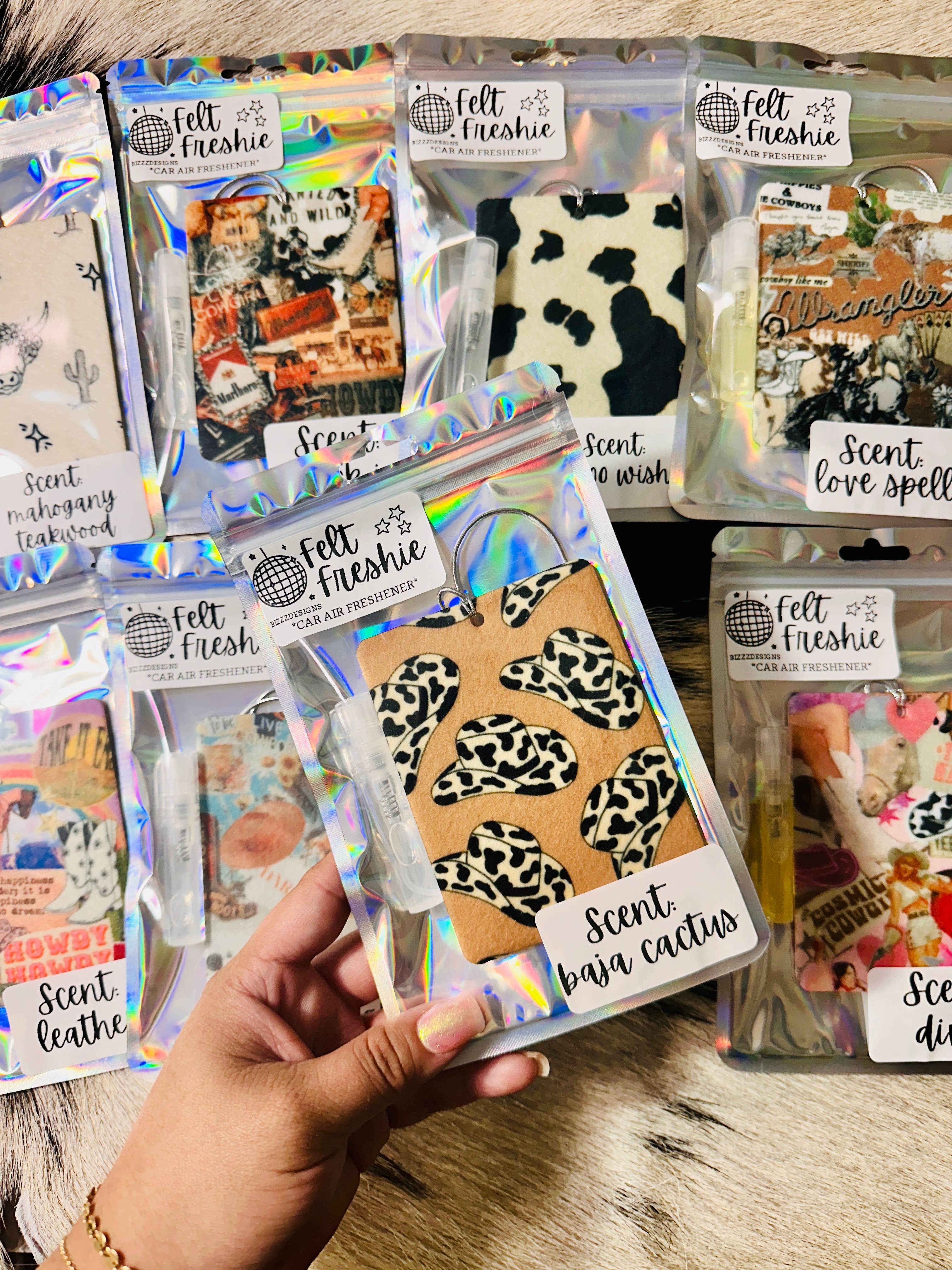 Bizzz Designs - Wholesale Car Freshener - Women's - Western Punchy Felt Freshie Bundle of 10 | Air Freshener8