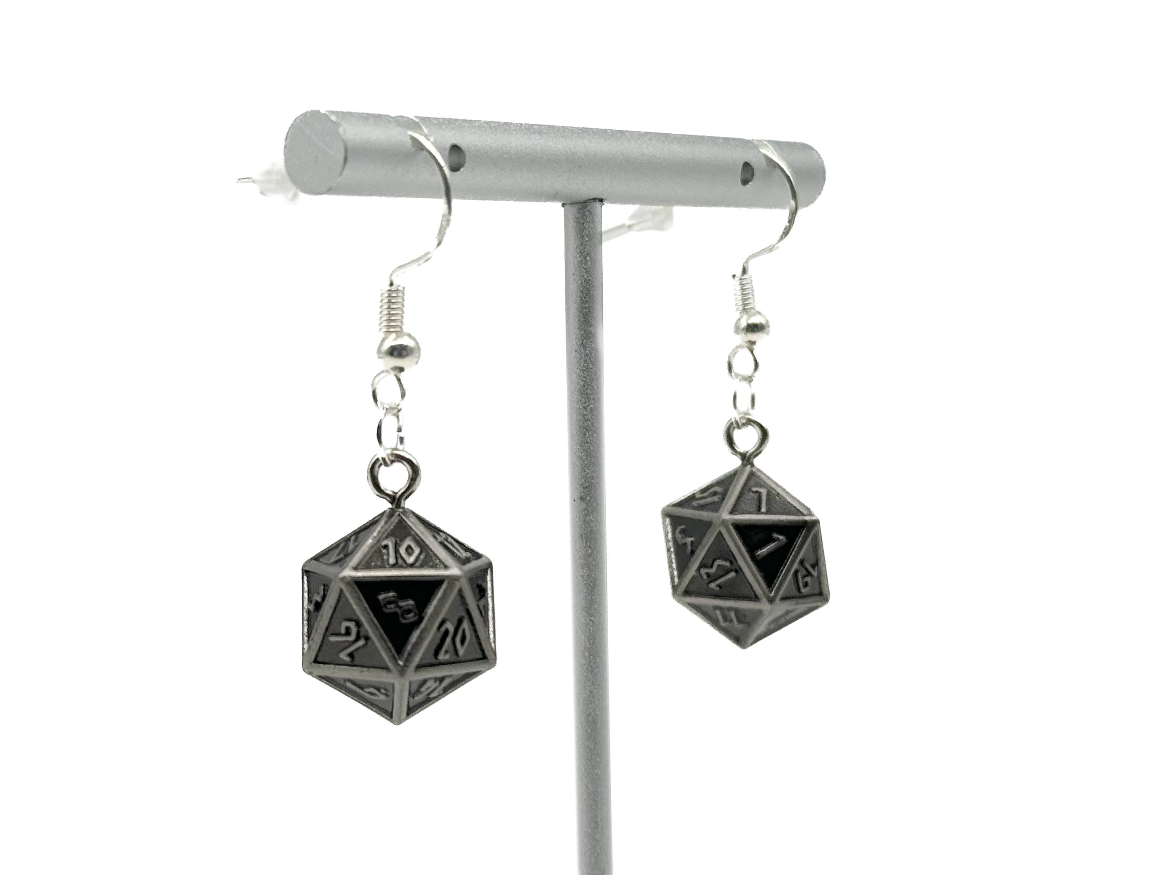 Norse Foundry - Wholesale Dangle Earrings - Cursed Blade - Ioun Stone D20 Dice Earrings by Norse Foundry0