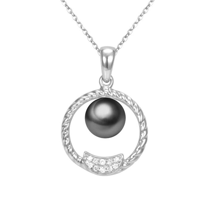 Timeless Pearl - Wholesale Pendant/Charm Necklace - G18K Diamond & Pearl Circle Pendant7