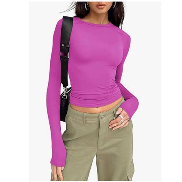 Hope & Sunshine – wholesale T-shirt (utan tryck) – Dam – 43 Färger Solid Slim Topp14