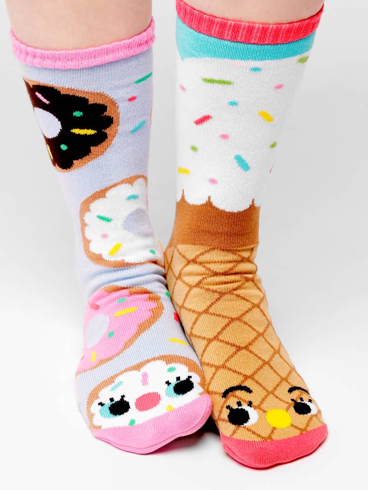Pals Socks - Wholesale Socks - Unisex - Donut & Ice Cream Mismatched Adult Socks