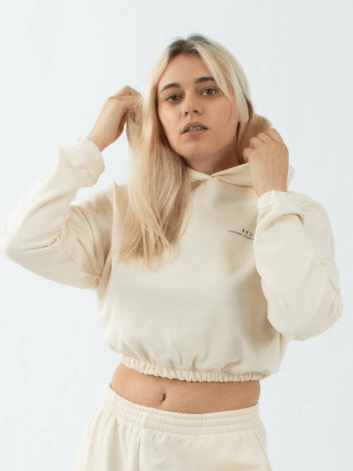 Short Hoodie Cream for wholesale by StockNow Unipessoal