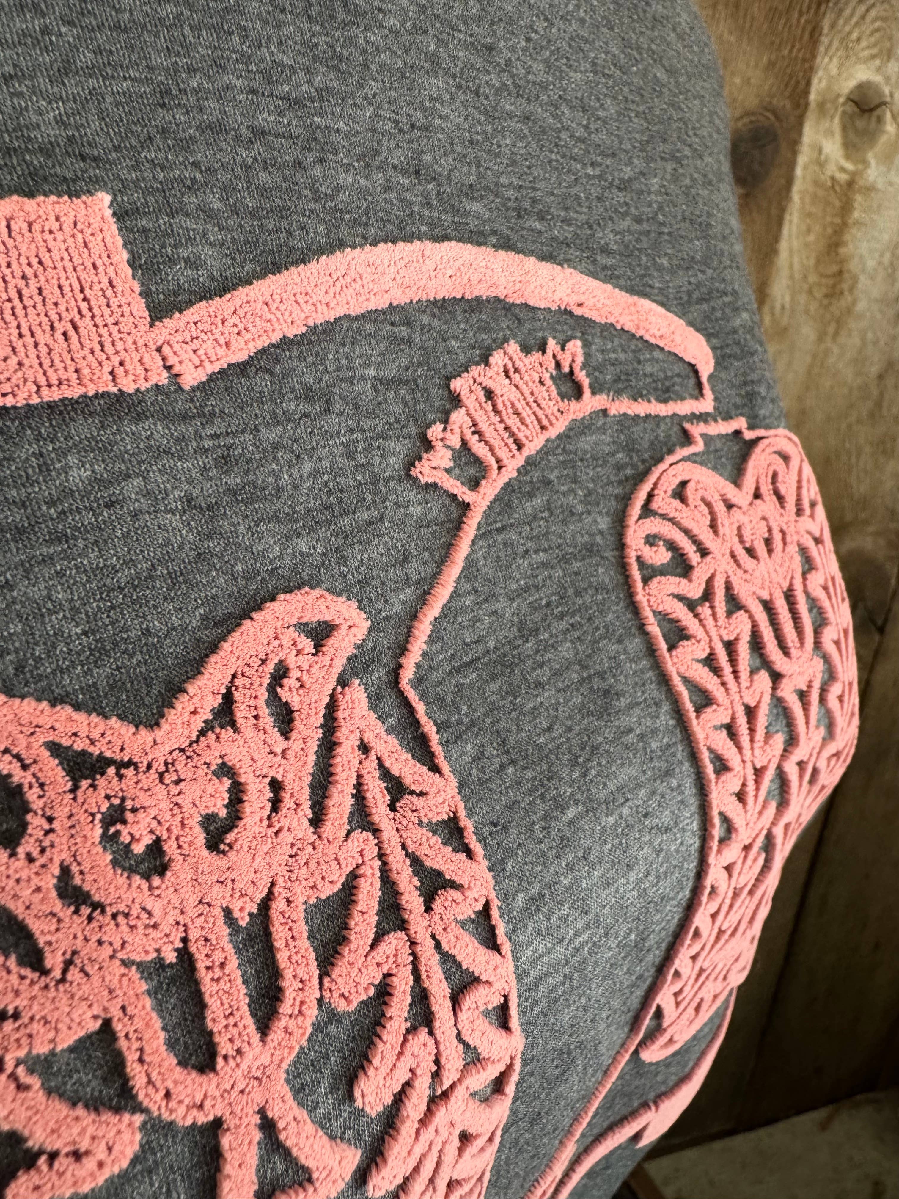 Rockin A Design - Wholesale T-Shirt - Women's - Cowboy boots stitch 3d embroidered top1