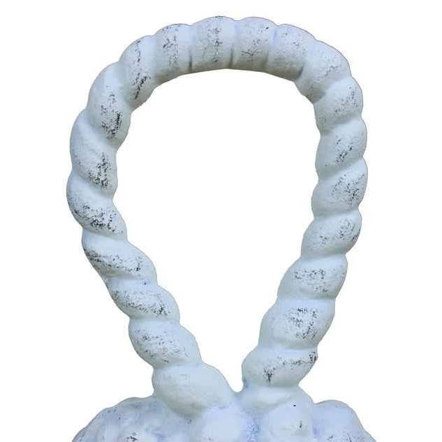 Hampton Ironworks - Vendita all'ingrosso Fermaporte - Fermaporta in ghisa imbiancata, con nodo marinaio, 25,4 cm2