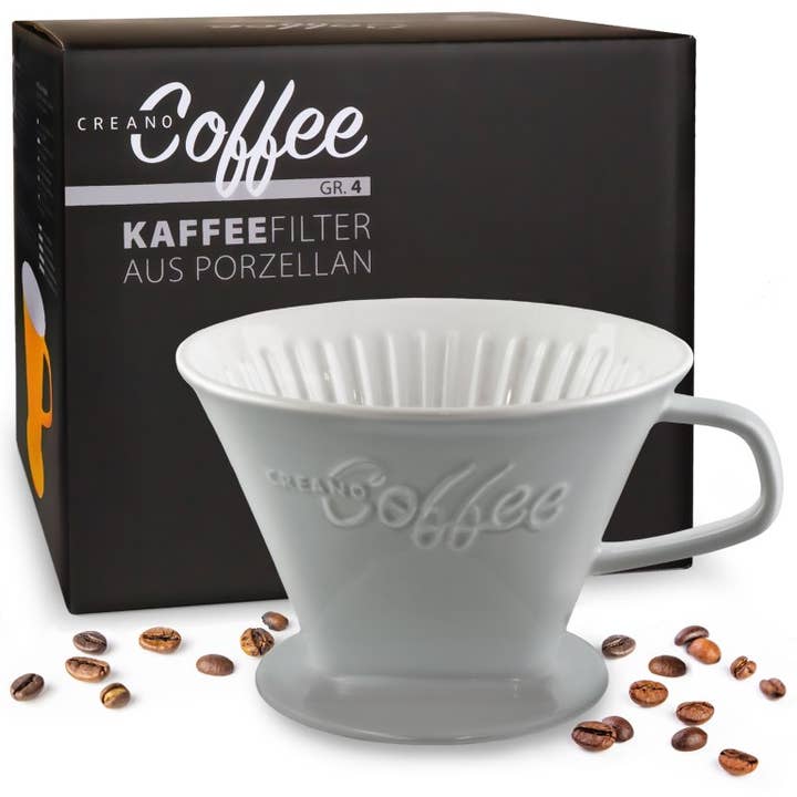 Creano porseleinen koffiefilter maat 4 voor 1x4 filters, grijs voor wholesale door Creano