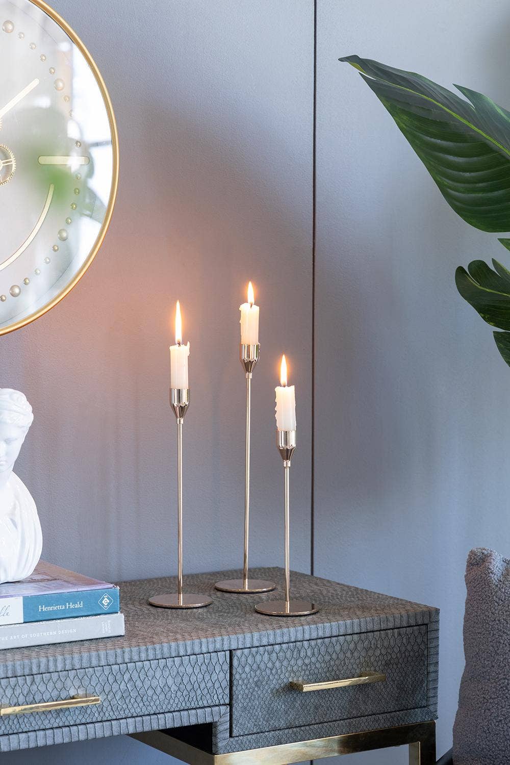 A&B Home Group Inc. - Wholesale Candle Holder - S/3 Candle Holder L:3x3x12.6" M:3x3x10.8" S:3x3x8.9" - Gold4