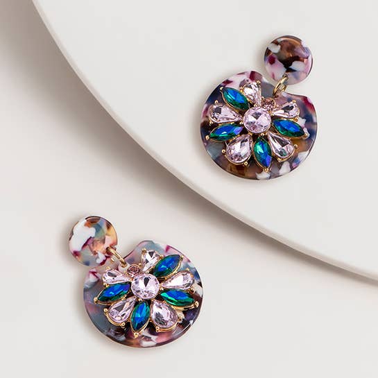 Edelsteenbloem en acetaat oorbellen voor wholesale door Super Amazing