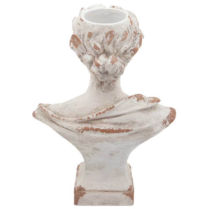 Sagebrook Home - Wholesale Sculpture - Resin Lady with Laurels Statue Woman Bust - White, 21 in.6