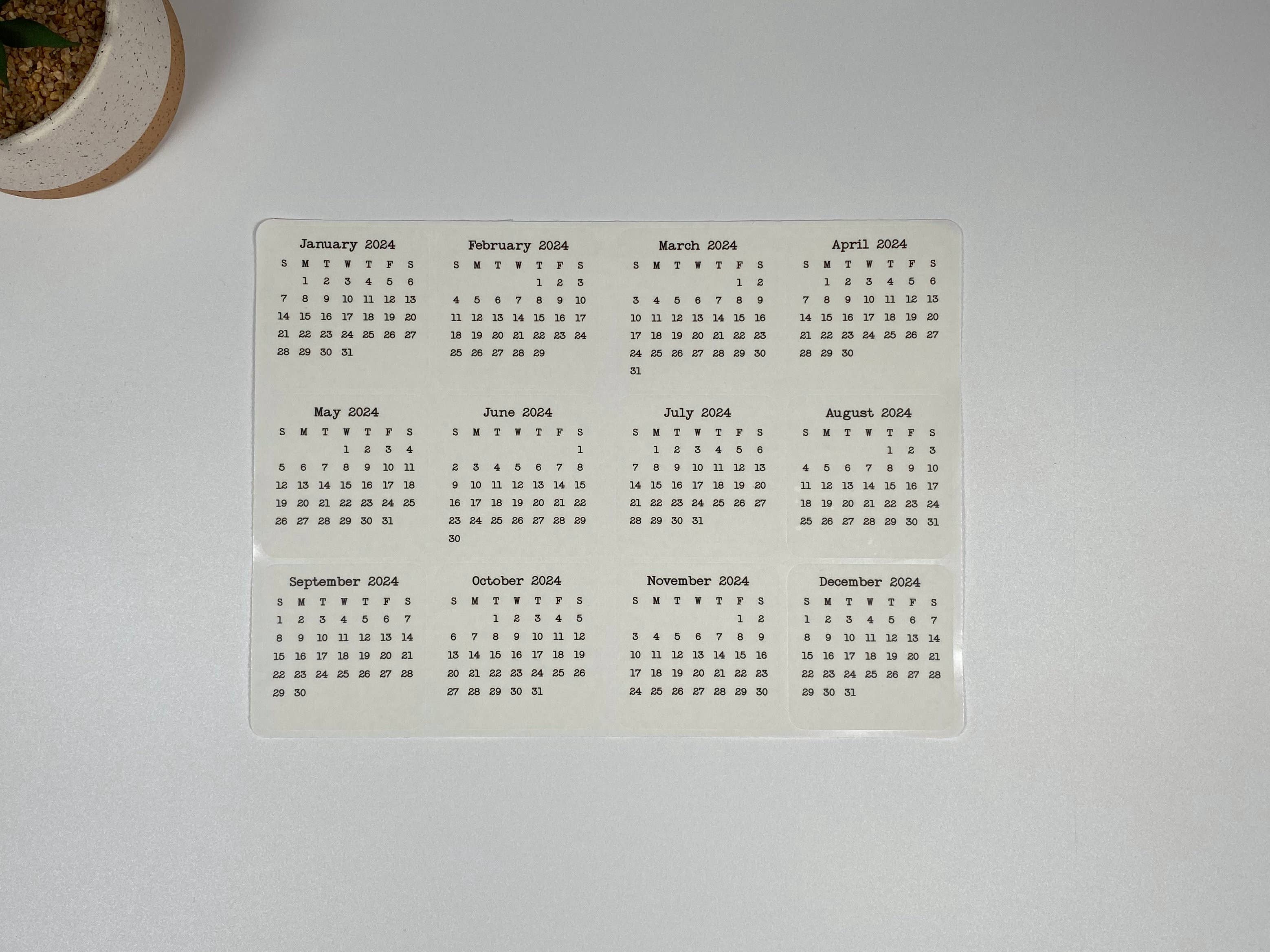 Fig Tree Works – wholesale Klistermärke – Mini Kalender klistermärken6