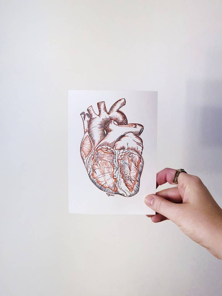 3-D Heart Print for wholesale by Unstrung Studios