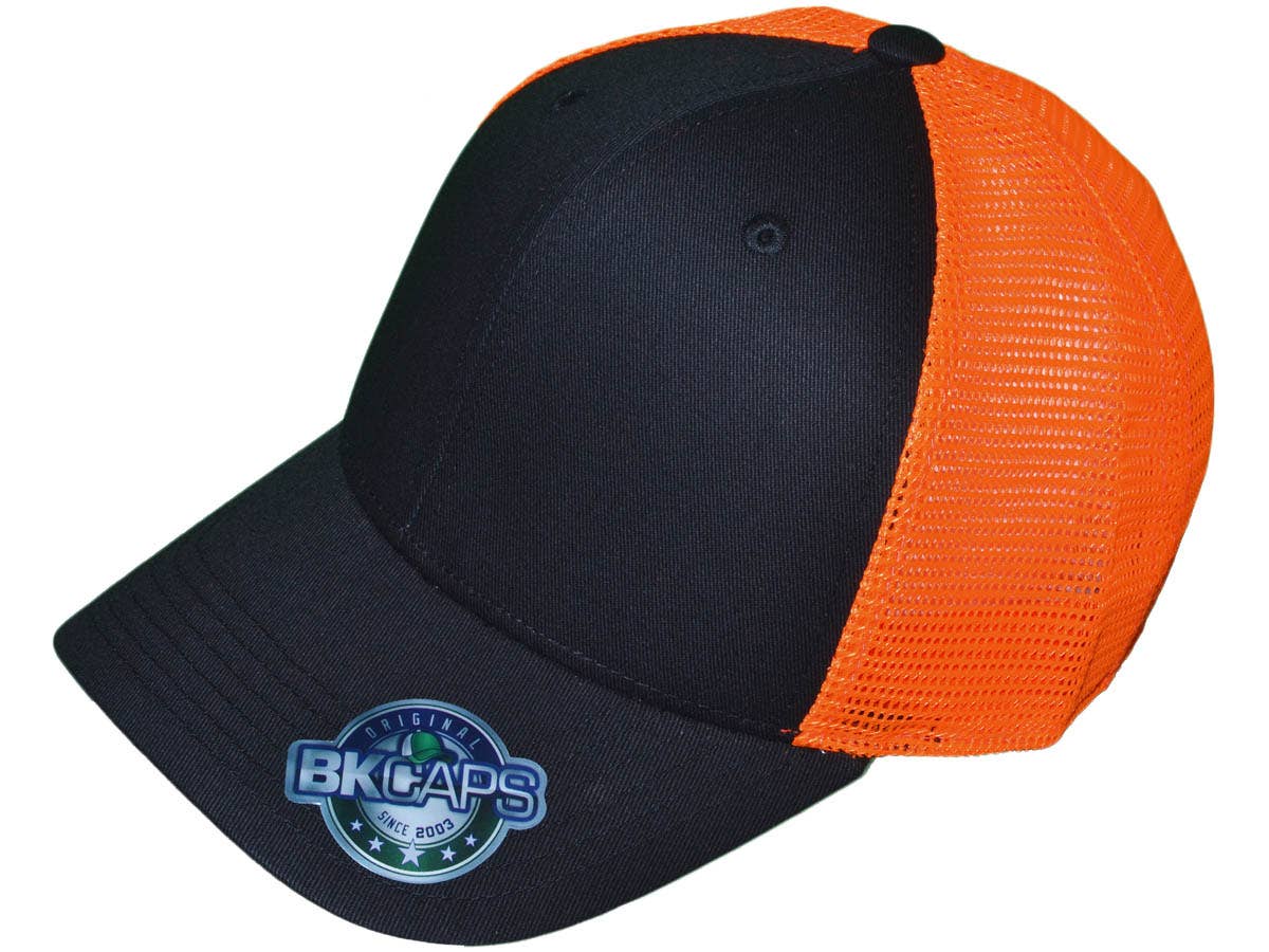 Buck Wholesale – Großhandel Trucker-Cap – Unisex – Blank Trucker-Hüte, Baumwolle mit 6 Paneelen, mittelgroßes Profil, zweifarbig6