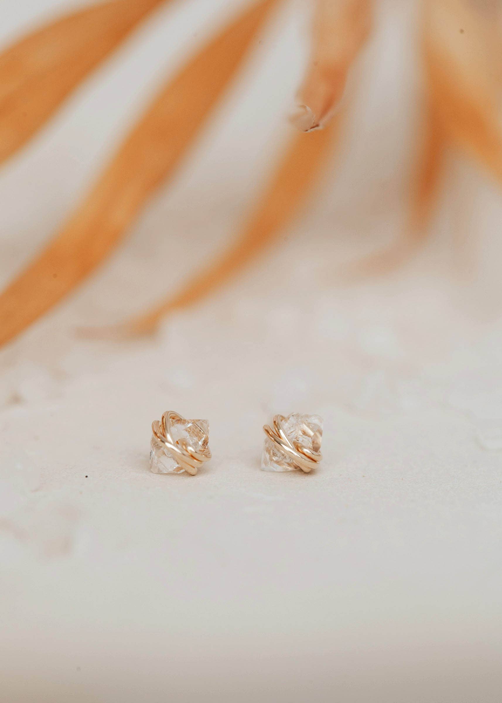 Hello Adorn - Wholesale Stud/Post Earrings - Herkimer Diamond Studs | 14kt Gold Fill + Sterling Silver3