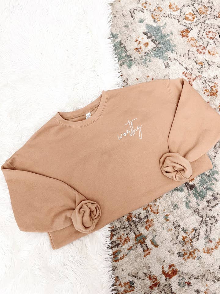 Honey Soul LLC - Wholesale Graphic Sweatshirt - Unisex - Worthy Embroidered Sweatshirt1