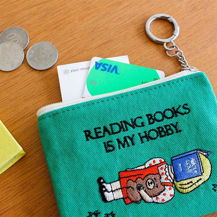 1537 Small Embroidered Keyring Zip Pouch with Chain Ring for wholesale by K-Wonderland