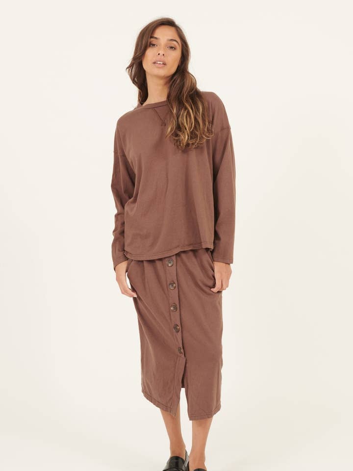 LINA PENCIL SKIRT - CHOC CHIP for wholesale by Primness