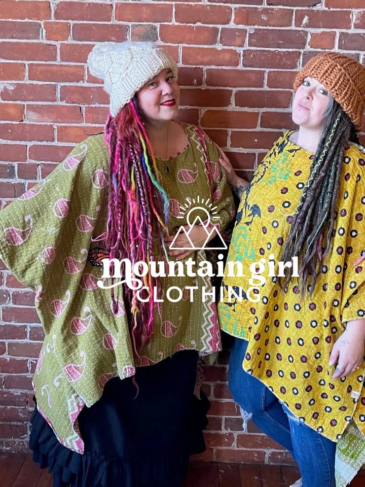 Mountain Girl Clothing - Vente Tunique – femme - Tunique réversible Kantha surcyclée à ourlet haut1