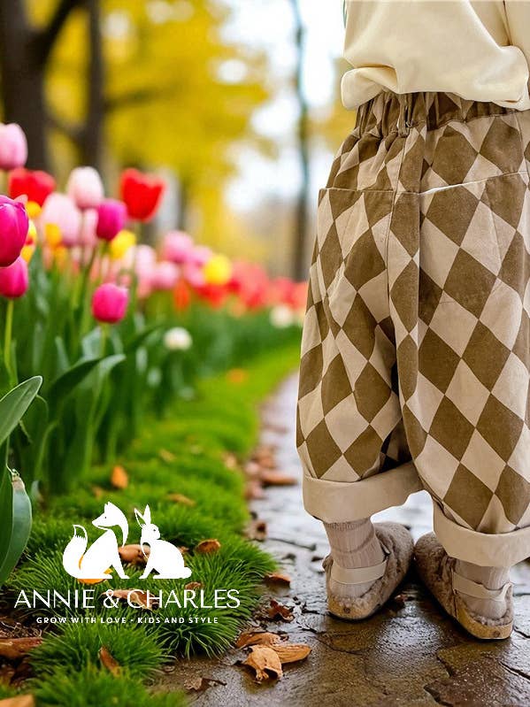 Annie & Charles - Vente Pantalon – enfant - Pantalon en coton à motif chess pour enfants Annie & Charles®4