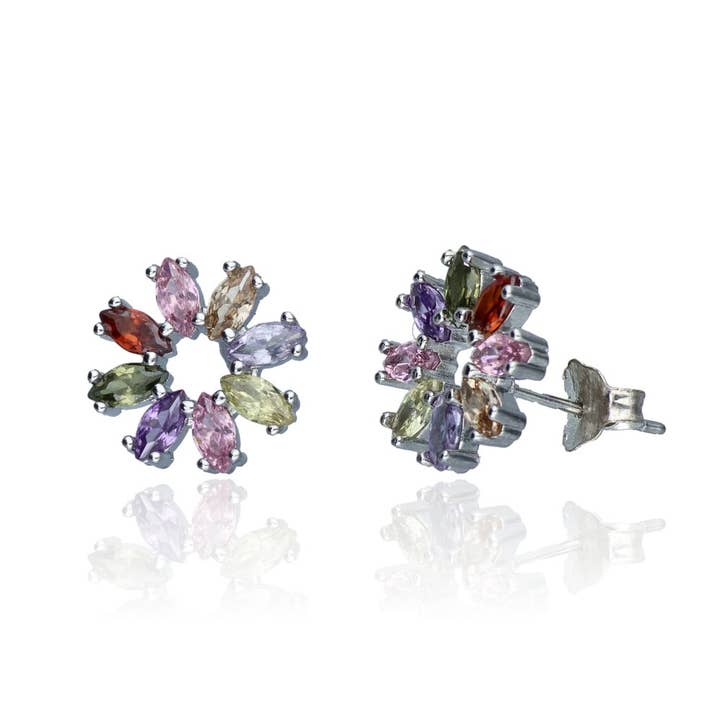 Sterling Silver Open Flower Earrings for wholesale by Las Joyas de Amanda