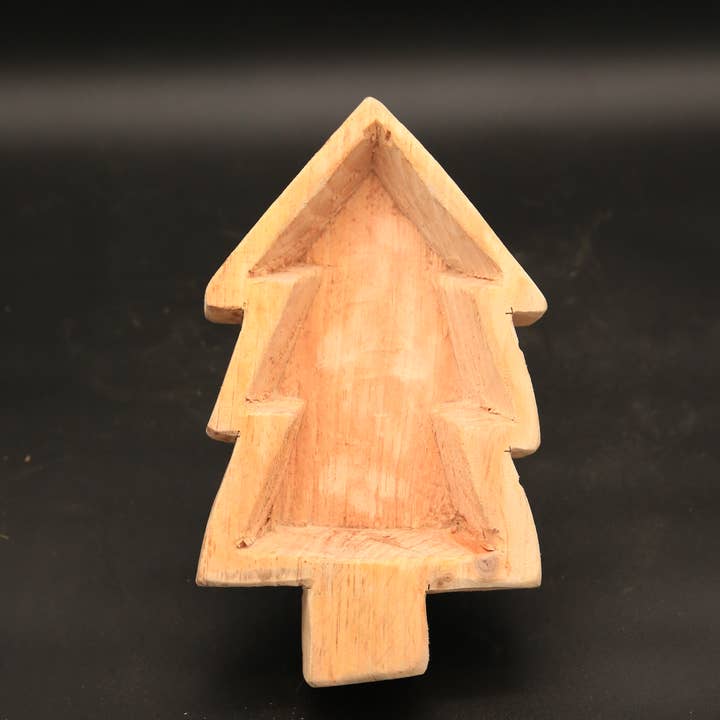 Forever Green Art - Wholesale Decorative Plate/Dish/Bowl - Christmas Tree Wood Dough Bowl