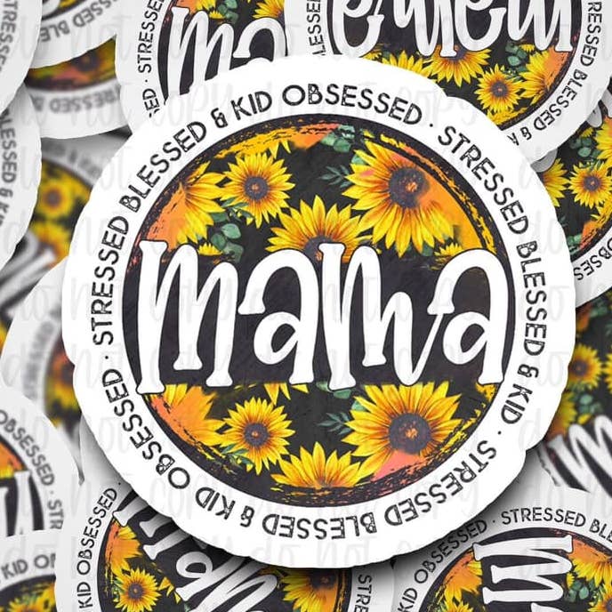 DC538 Autocollant découpé Mama tournesol Délai de traitement de 3 à 5 jours ouvrables pour la vente par It's Transfer Time