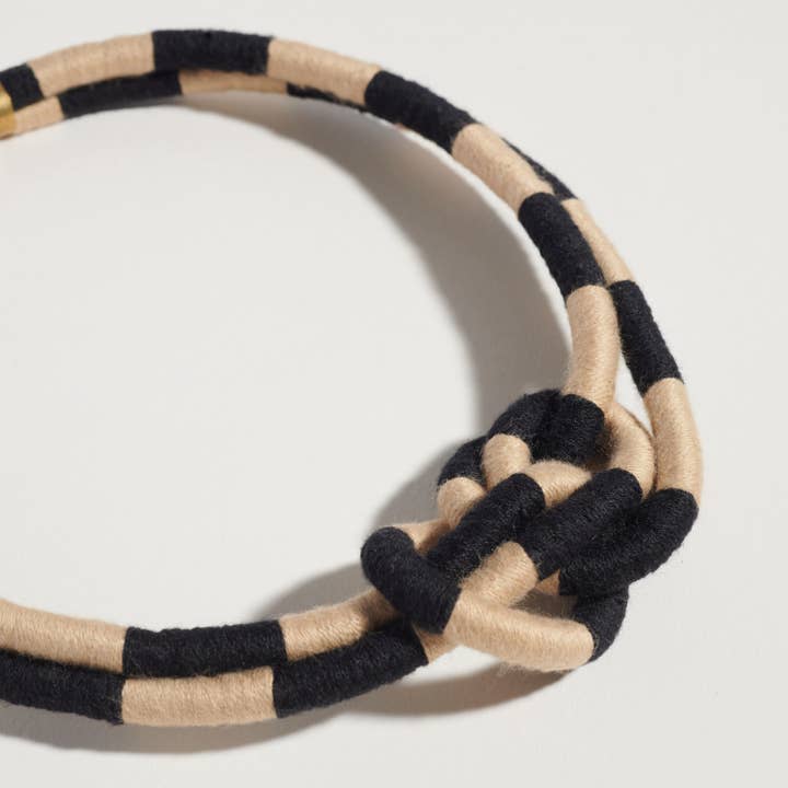 SASHA - Wholesale Woven Necklace - Checkered Double Dragon Necklace2