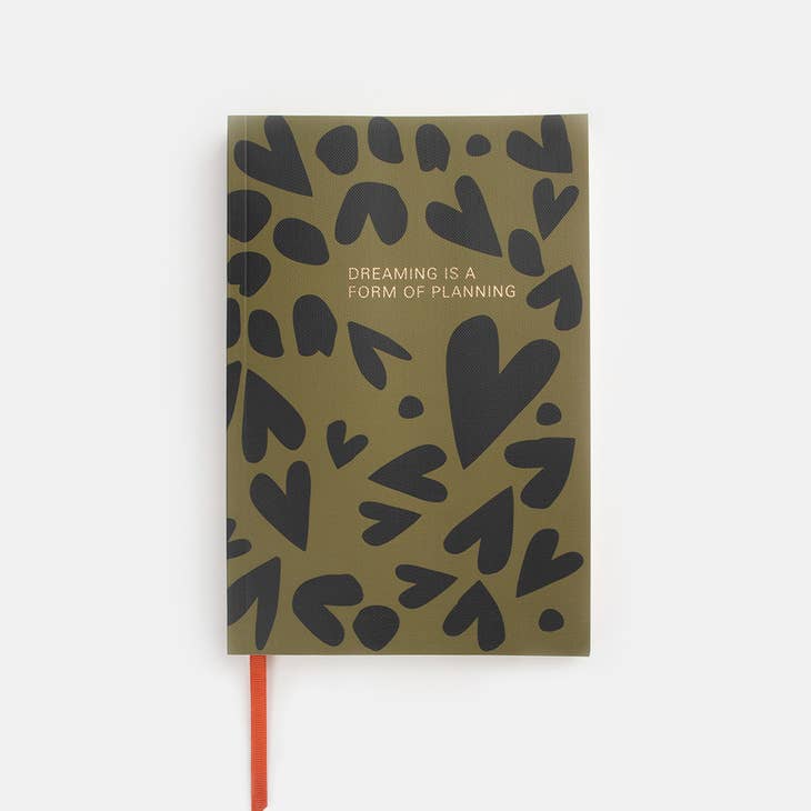 Caroline Gardner Pink/Green Wave Stripe A5 Notebook