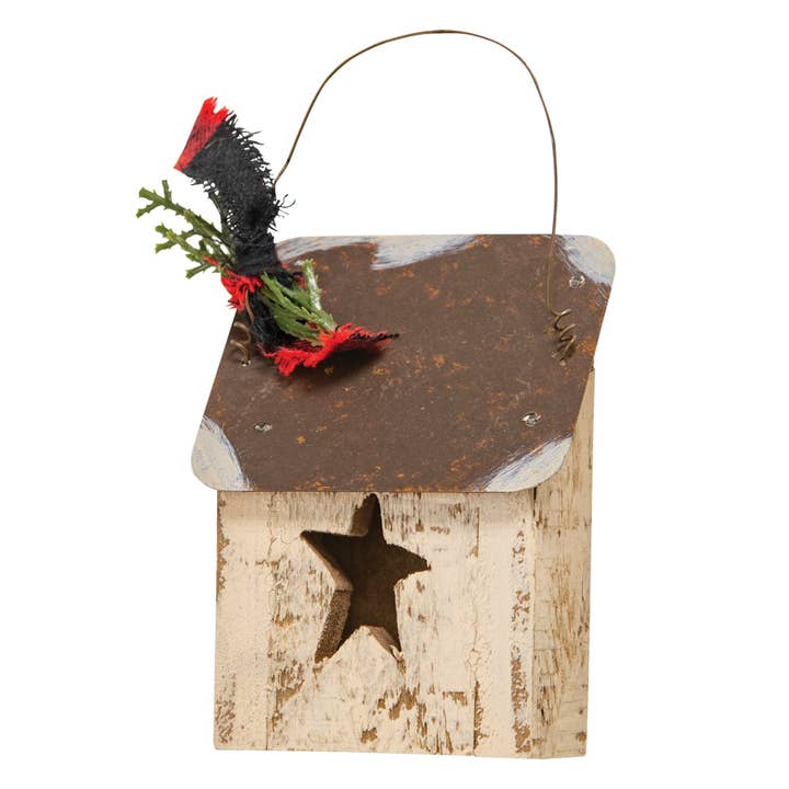 The Hearthside Collection - Wholesale Ornament - Tin Roof Star House Ornament
