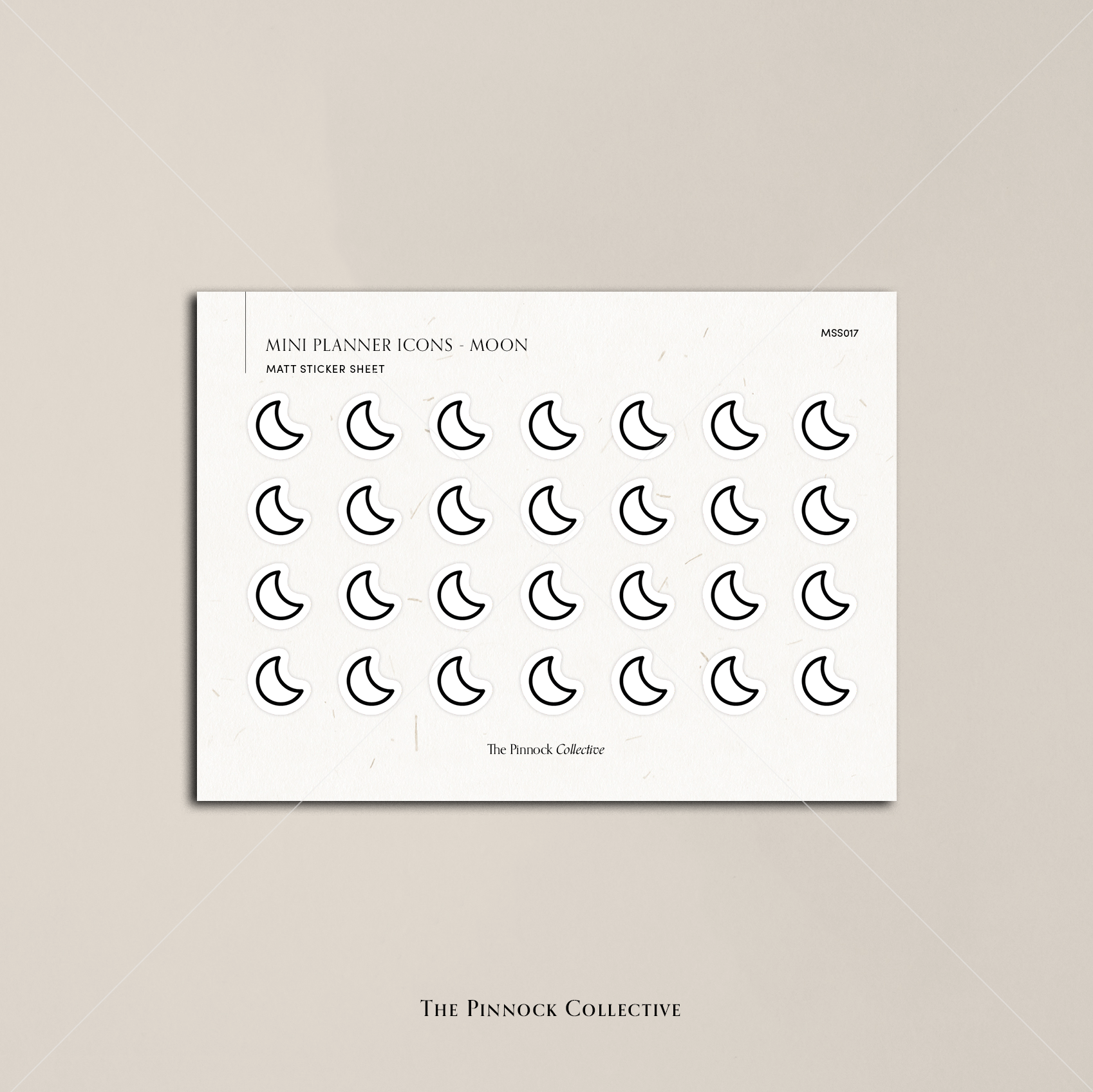 The Pinnock Collective – wholesale Sticker – Planner Minis - Moon1