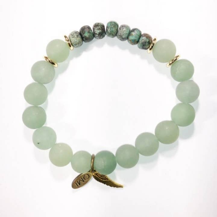 Green Peace Jade con rondella turchese africana 10 mm-8 mm per la vendita all'ingrosso da parte di omibeads