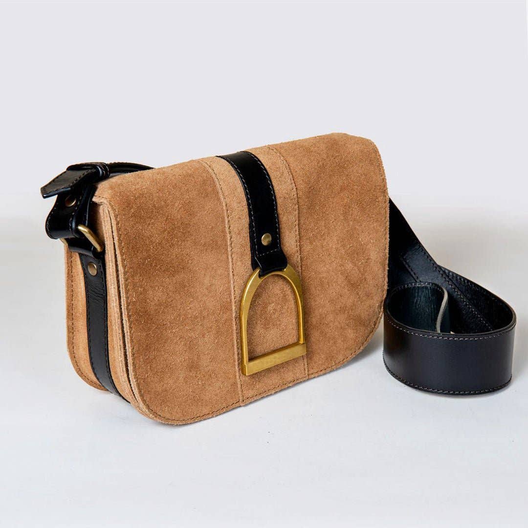 URBAN-EQUESTRIAN - Vendita all'ingrosso Borsa a tracolla - Donna - Signature Staffa - Borsa a Tracolla di Lusso in Pelle con Staffa da Equitazione in Nero su Castagno3