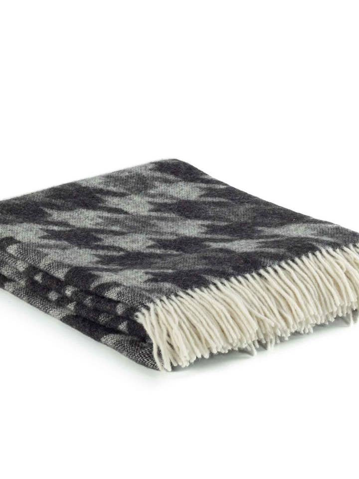 Wool Throw Blanket LUCCA grey for wholesale by MoST