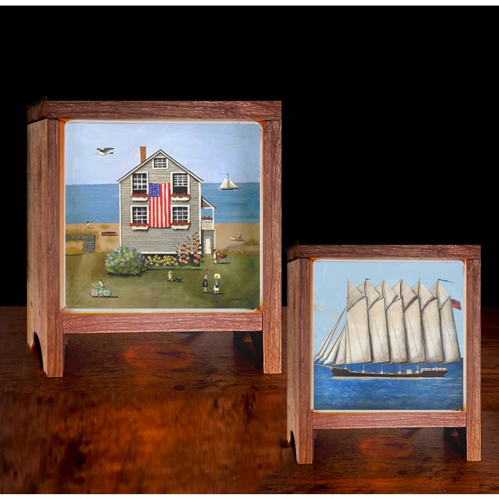 Glass Accent Lamp-changeable images for wholesale by Tim Campbell Art