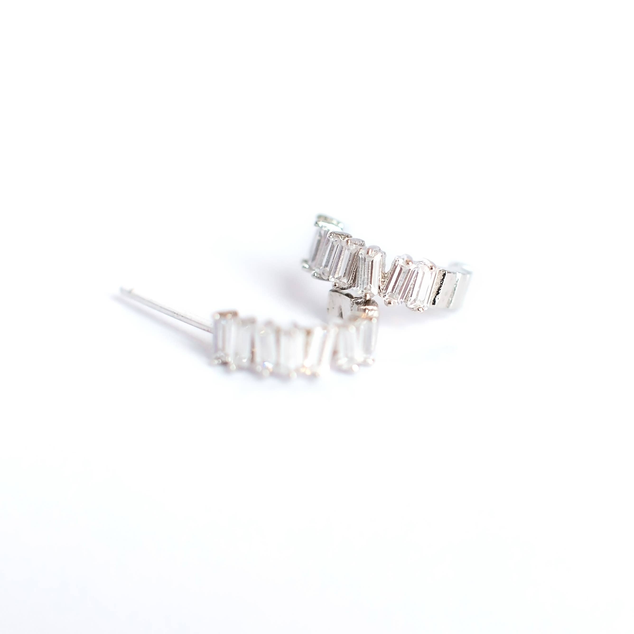 Adorn512 - Wholesale Huggie Earrings - Baguette Huggies4