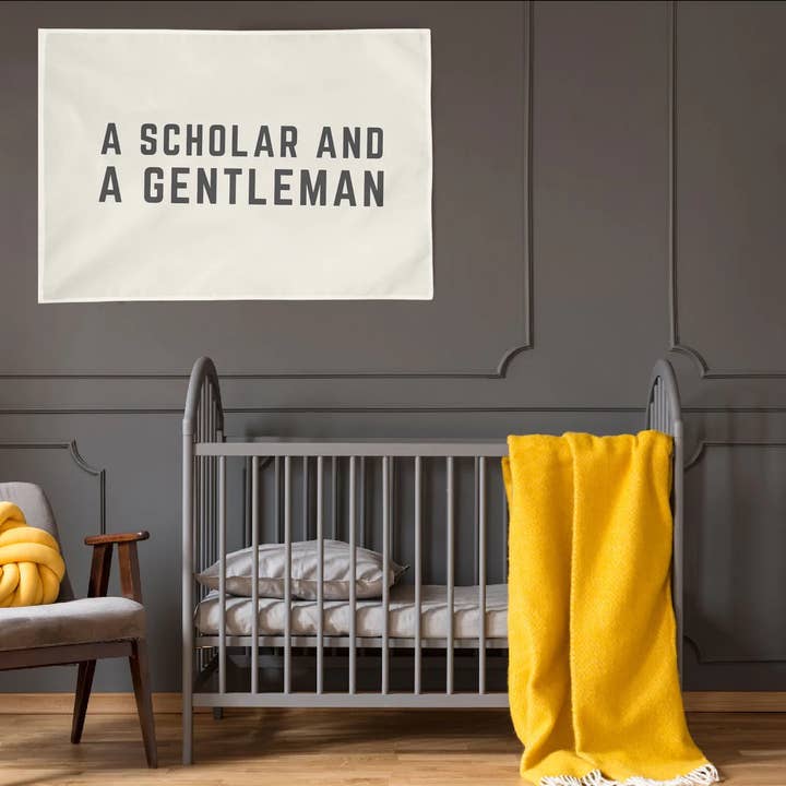 Scholar and a Gentleman Wall Flag for wholesale by The Little Lemons Company