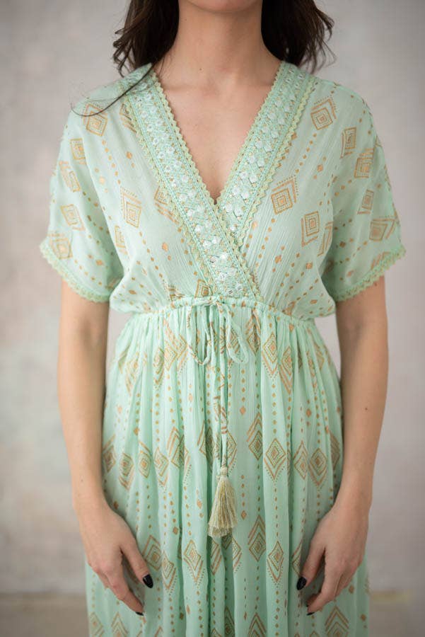 Lula Natura - Wholesale Dress - Women's - CAMILA GREEN DRESS1