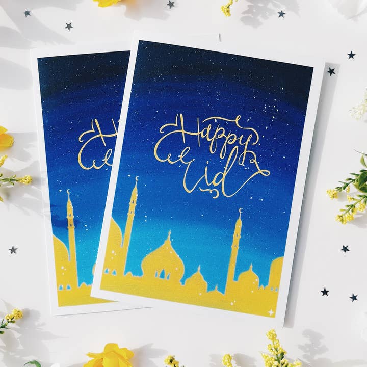 Carte de vœux Happy Eid 5 x 7 pour la vente par Din Prints