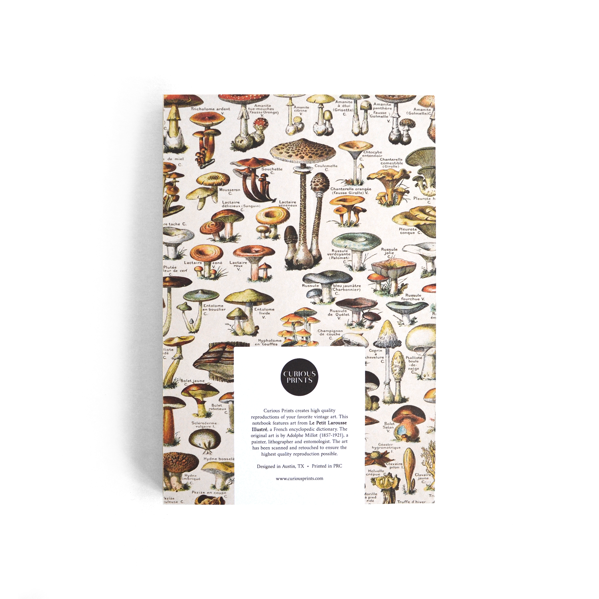 Curious Prints - Venta al por mayor Cuadernos - Cuaderno Vintage de Encuadernación Copta con Diseño de Hongos en Tono Tan2