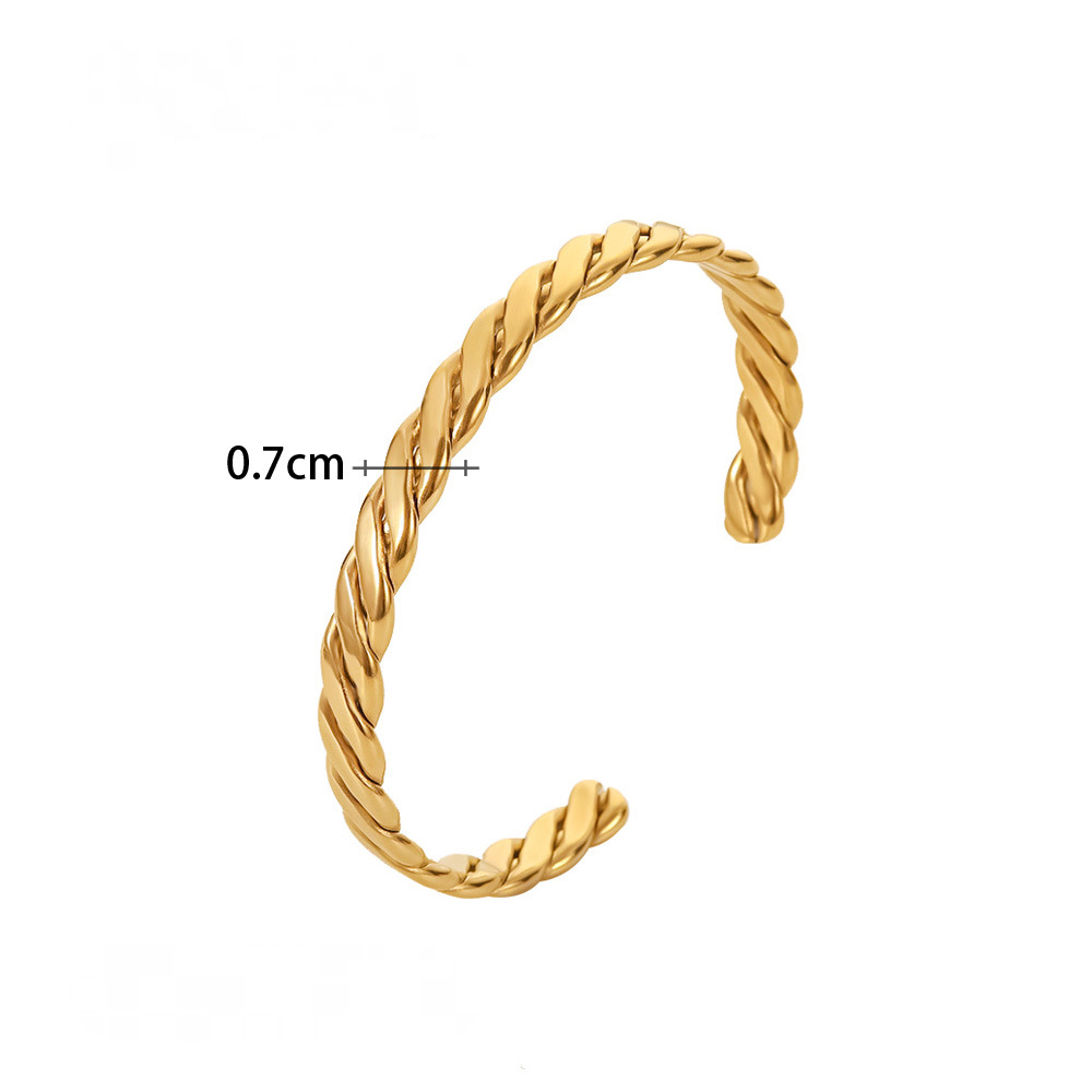 Mio Queena – Großhandel Manschettenarmband – Mehrere Stilvarianten 18K vergoldete Edelstahl-Armreifen - FGS2
