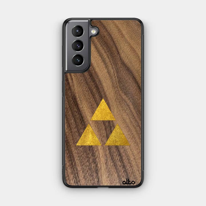 Walnut Wood | Samsung telefoonhoesje - Zelda Triforce Inlay voor wholesale door Alto Collective