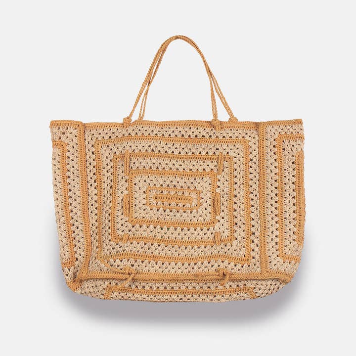 SANS-ARCIDET PARIS - Wholesale Tote Bag - Women's - Coco - Two-tone raffia tote bag
