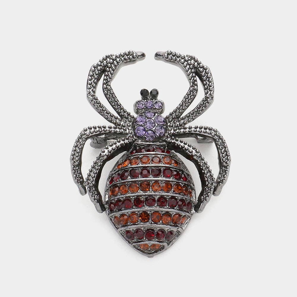 Madeline Love - Venta al por mayor Broches - Broche con forma de araña adornado con piedras1