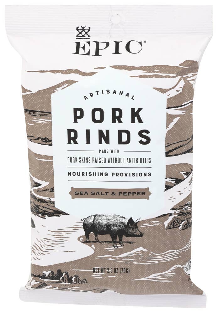 KeHE Distributors, LLC - Wholesale Chips - EPIC Pork Rind Sea Salt Pepper 2.5 oz