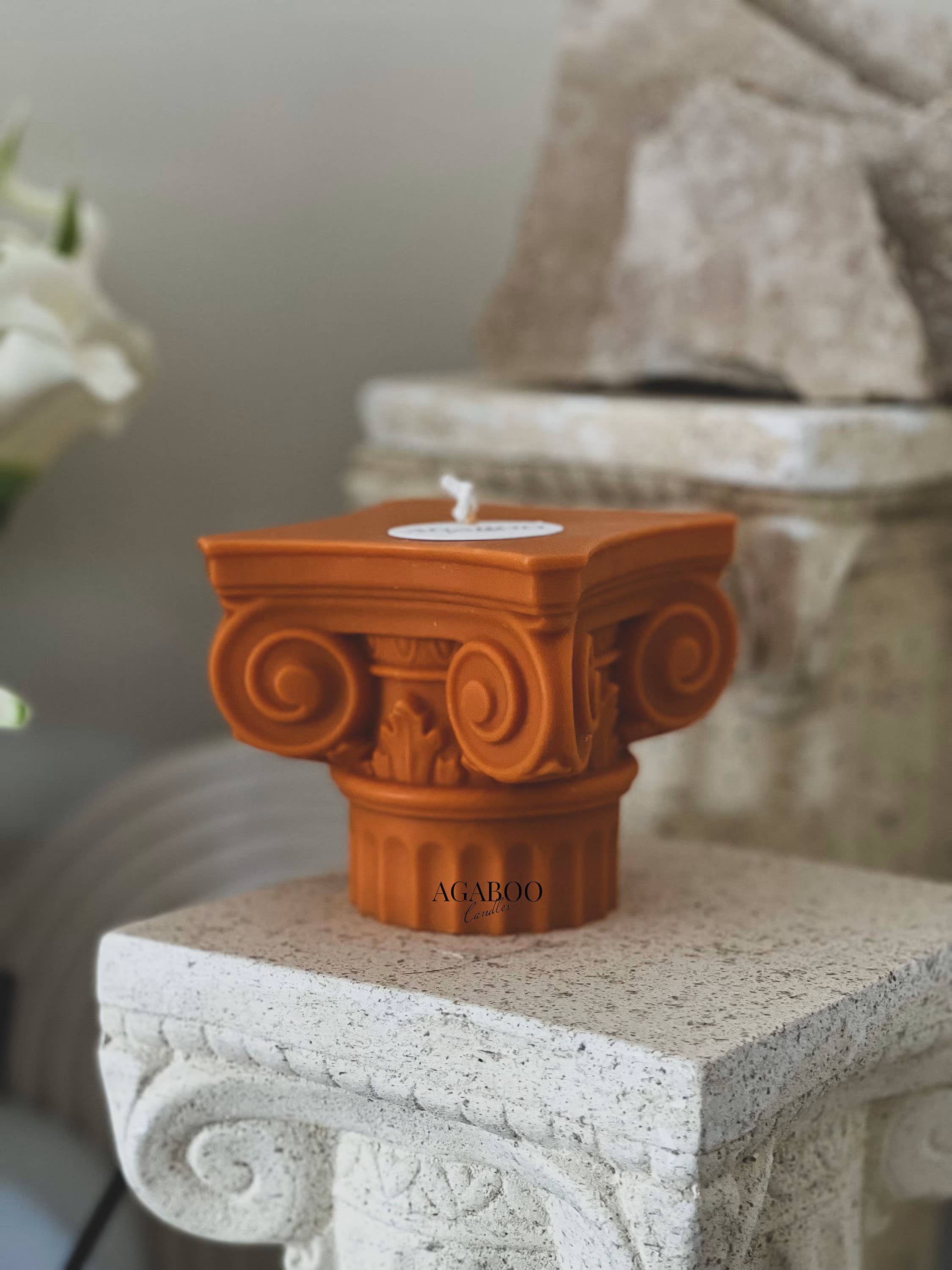 Agaboo Candle - Wholesale Novelty Candle - Roman Column Candle 3-1/4x3-3/4in - Sculptural1
